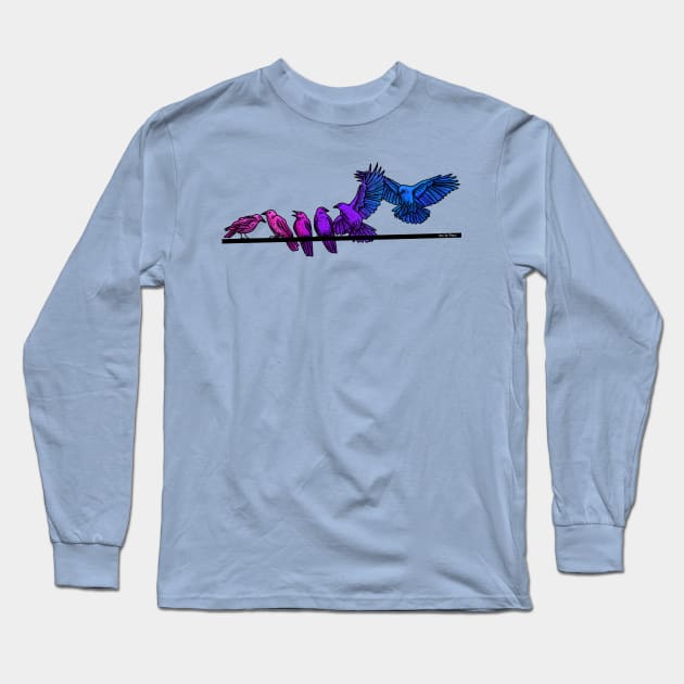 Bi Crows Long Sleeve T-Shirt by Art by Veya